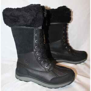 UGG Adirondack III Tall Leather Wateproof Suede Leather Boots Black NWT